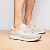 Roxi Suede and Calfskin Leather Sneaker in Taupe by Zelli Italia