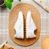 Roxi Suede and Calfskin Leather Sneaker in White by Zelli Italia