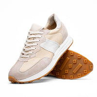 Roxi Suede and Calfskin Leather Sneaker in Taupe by Zelli Italia