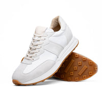 Roxi Suede and Calfskin Leather Sneaker in White by Zelli Italia
