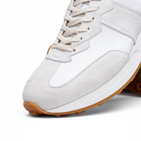 Roxi Suede and Calfskin Leather Sneaker in White by Zelli Italia