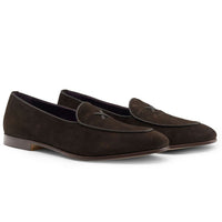 X Italian Sueded Goatskin Loafer in Nicotine by Zelli Italia