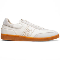 Shizzo Signature Sueded Baby Calfskin Leather Sneaker in White by Zelli Italia