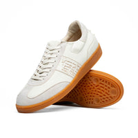 Shizzo Signature Sueded Baby Calfskin Leather Sneaker in White by Zelli Italia
