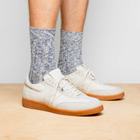 Shizzo Signature Sueded Baby Calfskin Leather Sneaker in White by Zelli Italia