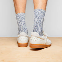 Shizzo Signature Sueded Baby Calfskin Leather Sneaker in White by Zelli Italia