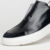 Spettacolare Italian Glove Baby Calf Slip-On Sneaker in Black by Zelli Italia