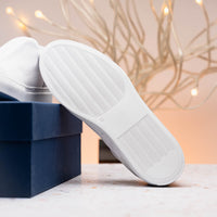 Spettacolare Italian Pebble Grain Calfskin Slip-On Sneaker in White by Zelli Italia