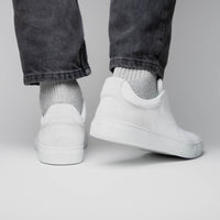 Spettacolare Italian Pebble Grain Calfskin Slip-On Sneaker in White by Zelli Italia