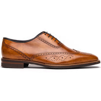 Stephano Wingtip Italian Calfskin Oxford in Camel by Zelli Italia