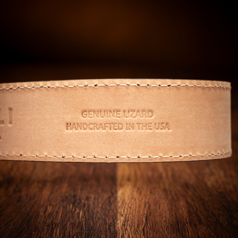 Teju Lizard Dress Belt in Black by Zelli Italia