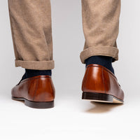 Tippa Italian Calfskin Penny Loafer in Cognac by Zelli Italia