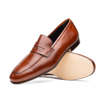 Tippa Italian Calfskin Penny Loafer in Cognac by Zelli Italia