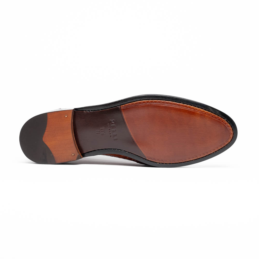 Tuscany Crocodile Penny Loafer in Cognac by Zelli Italia