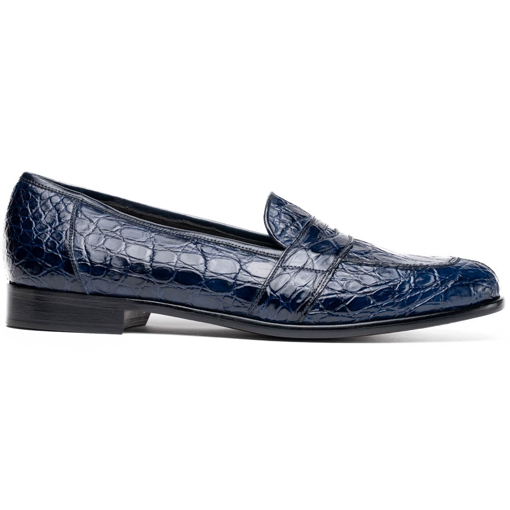 Tuscany Crocodile Penny Loafer in Navy by Zelli Italia