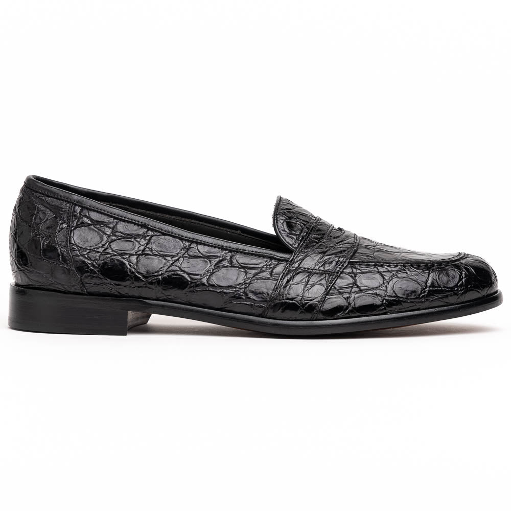 Tuscany Crocodile Penny Loafer in Black by Zelli Italia