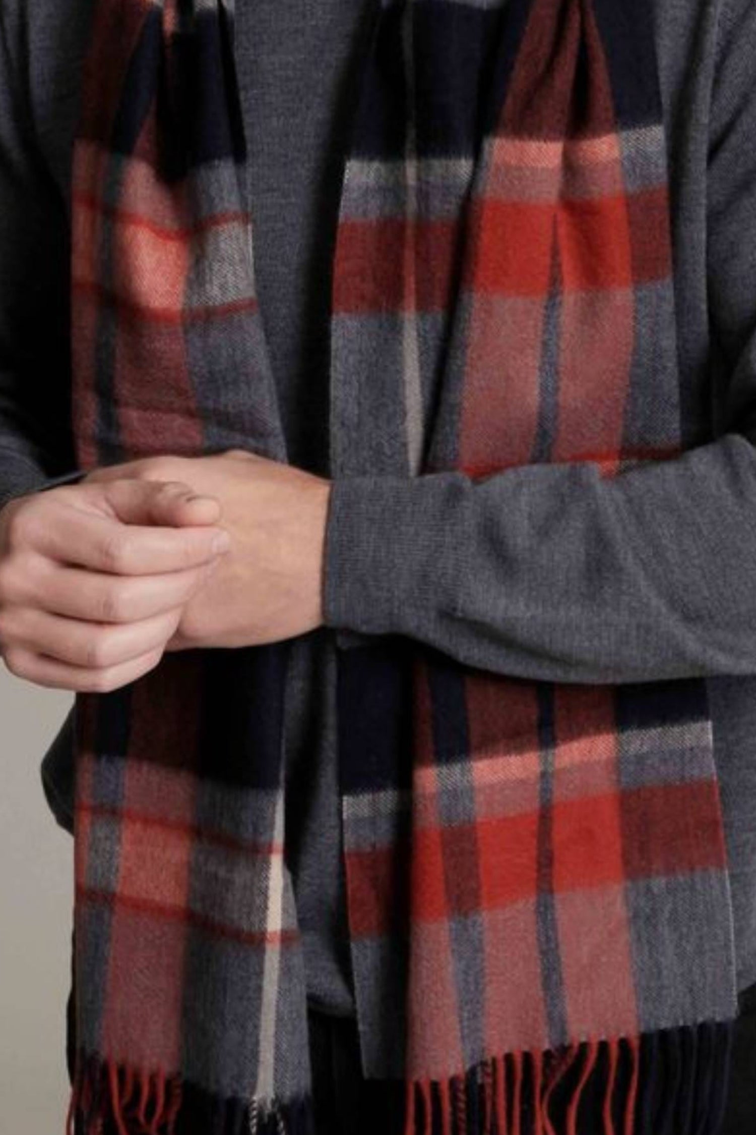 100% Cashmere Highland Tartan Woven Scarf by Alashan Cashmere