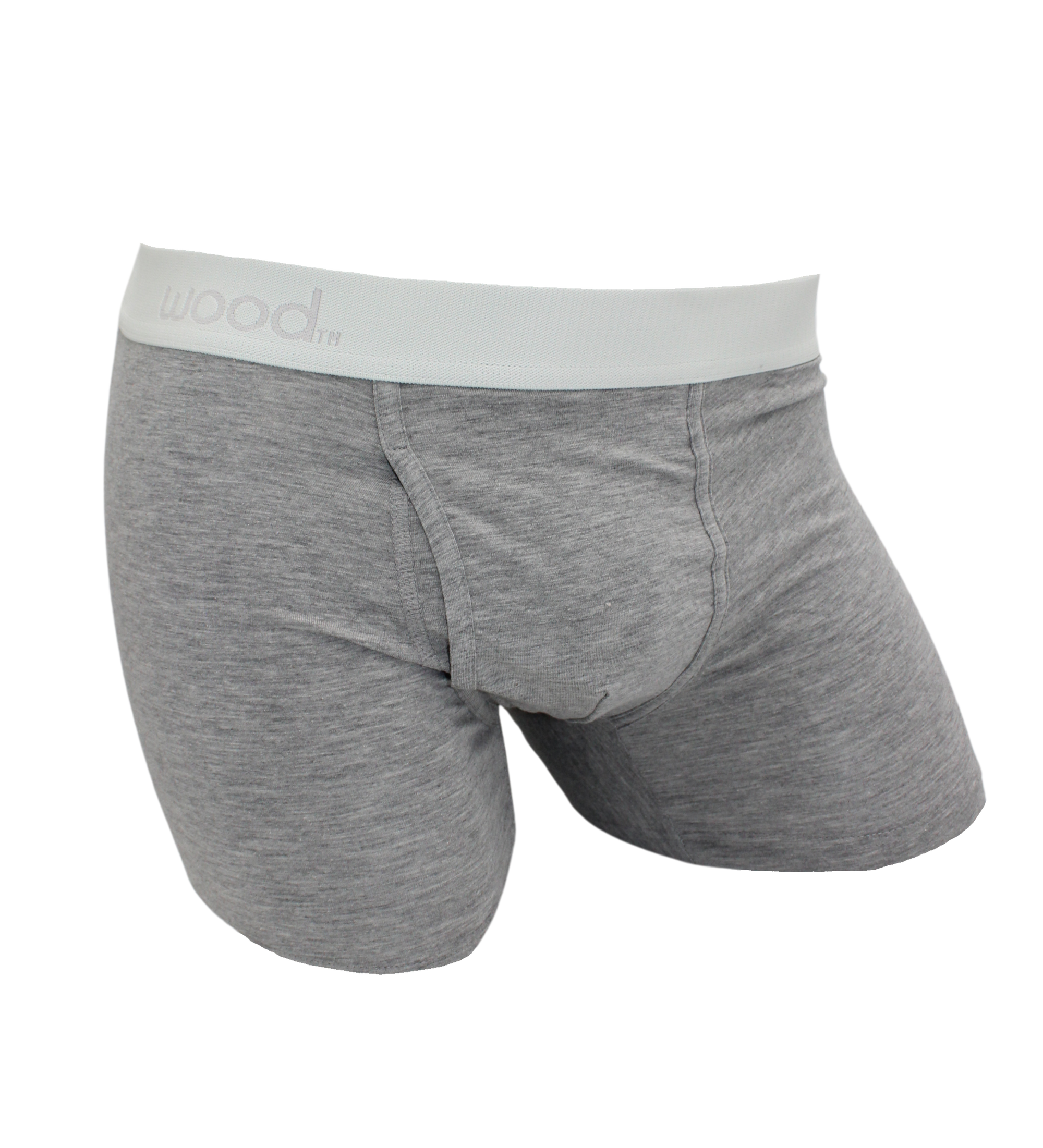 Boxer Brief w/ Fly in Light Grey Heather by Wood Underwear