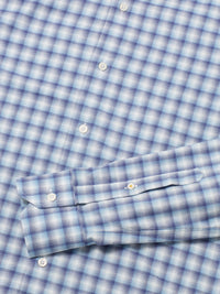 Reynolds Ultra Light Weight Brushed Ombre Plaid Shirt in Blue Multi by Robert Talbott