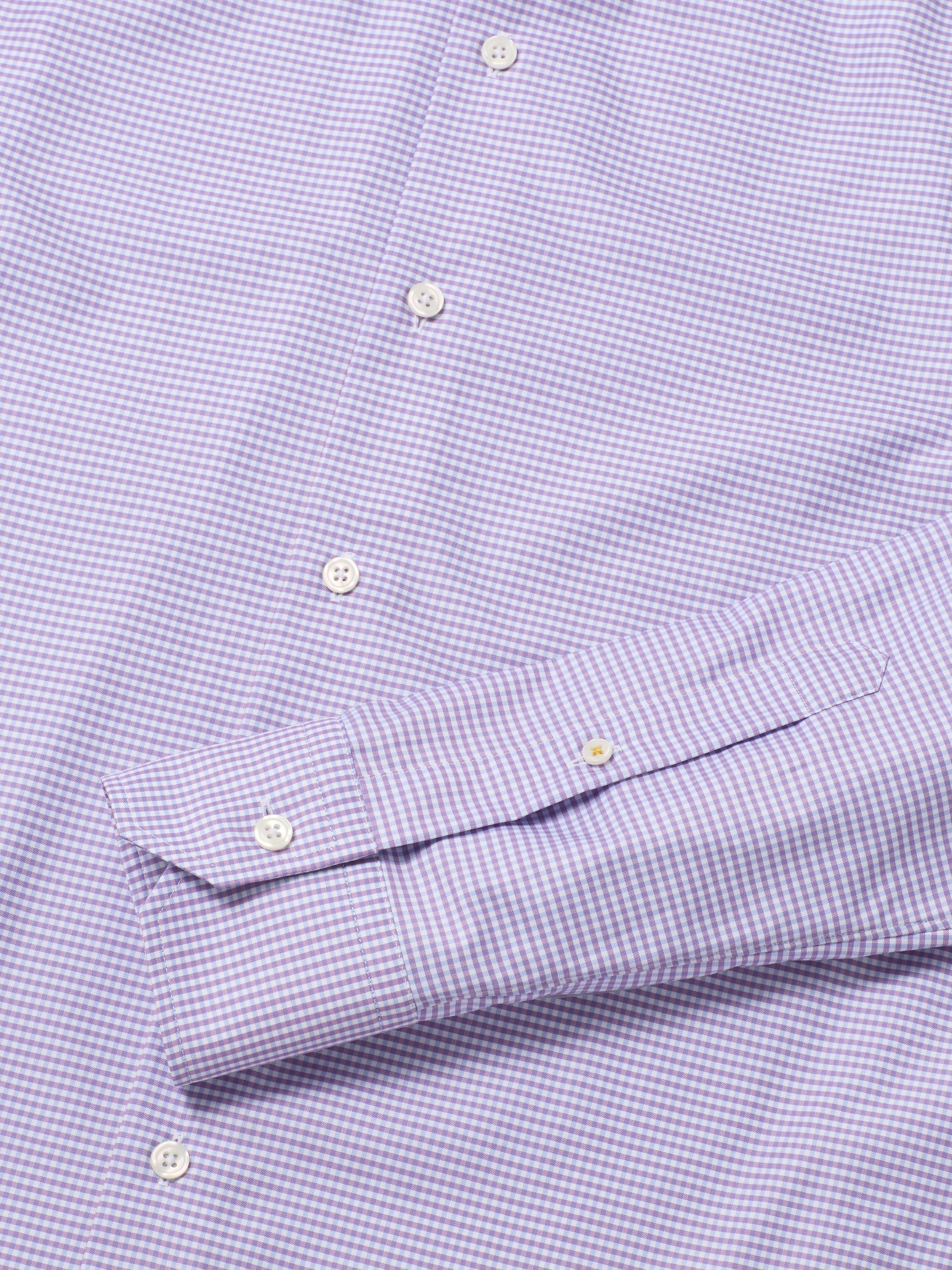 Reynolds Cotton Twill Shirt in Sky and Raspberry Check by Robert Talbott