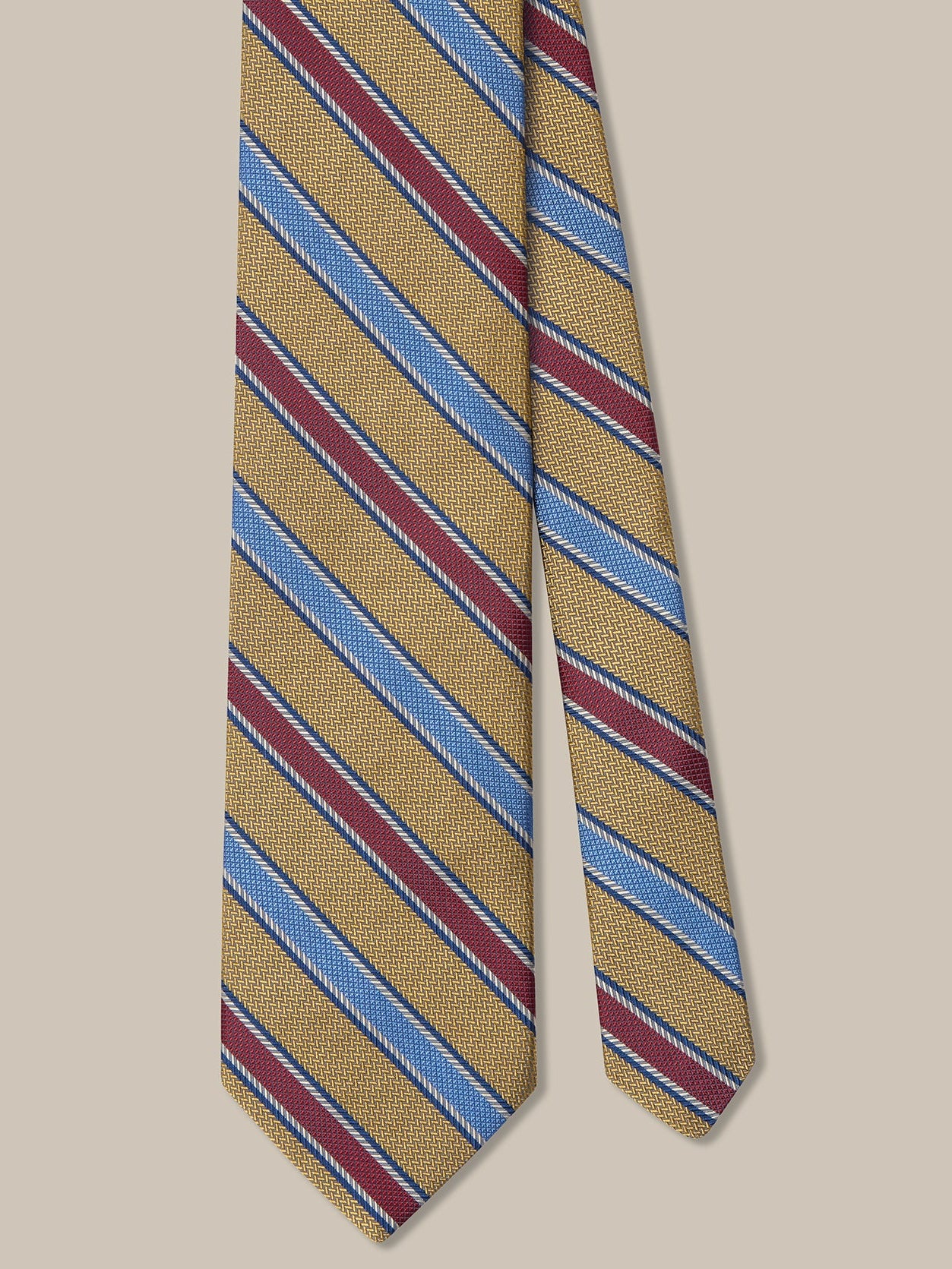 Gold Multi Textured Stripe 'Best of Class' Silk Tie by Robert Talbott