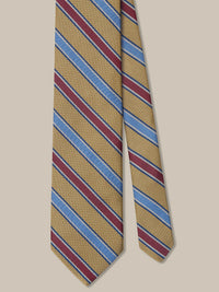 Gold Multi Textured Stripe 'Best of Class' Silk Tie by Robert Talbott