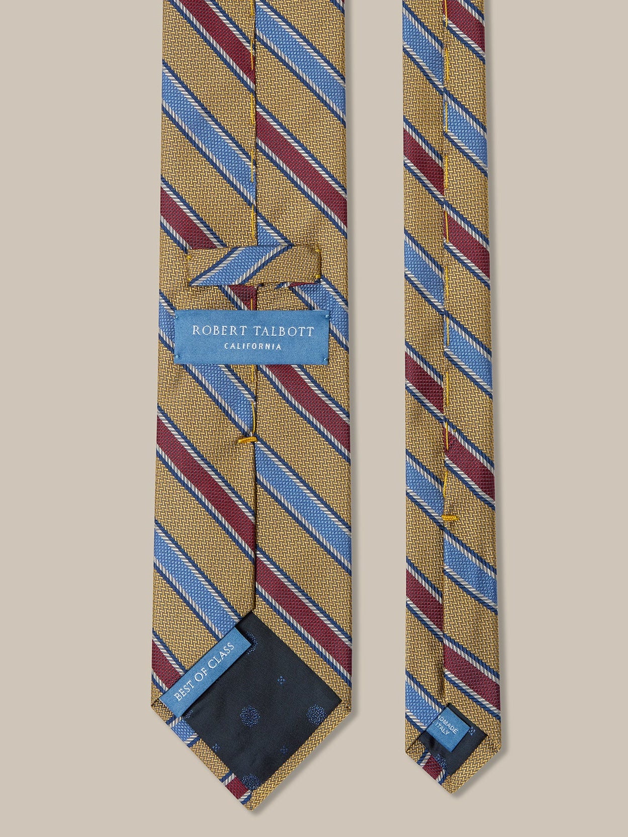 Gold Multi Textured Stripe 'Best of Class' Silk Tie by Robert Talbott