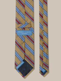 Gold Multi Textured Stripe 'Best of Class' Silk Tie by Robert Talbott