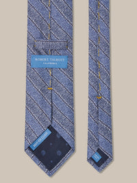 Tonal Blue Twill Multi Stripe 'Best of Class' Silk Tie by Robert Talbott
