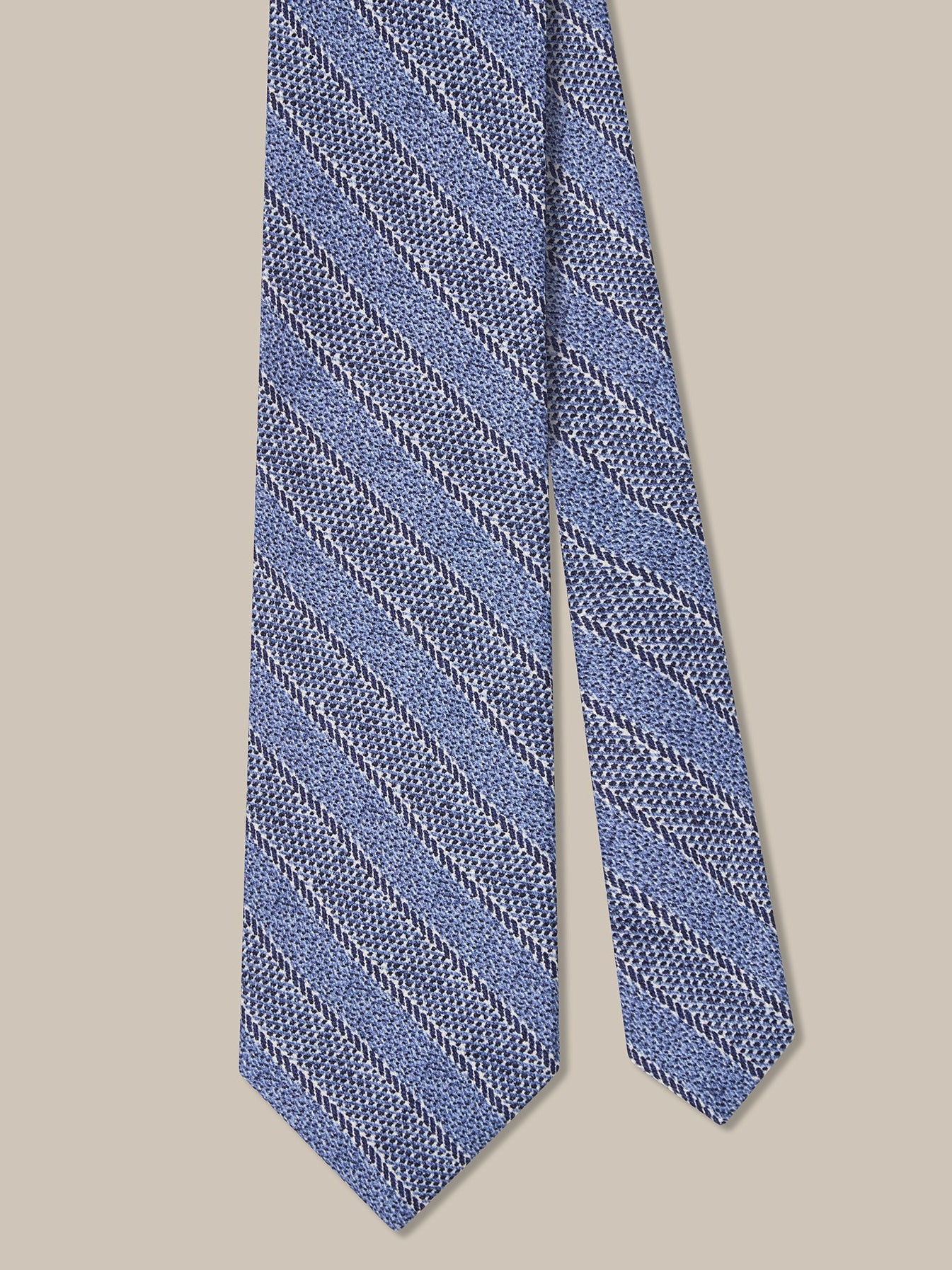 Tonal Blue Twill Multi Stripe 'Best of Class' Silk Tie by Robert Talbott