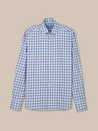 Reynolds Ultra Light Weight Brushed Ombre Plaid Shirt in Blue Multi by Robert Talbott