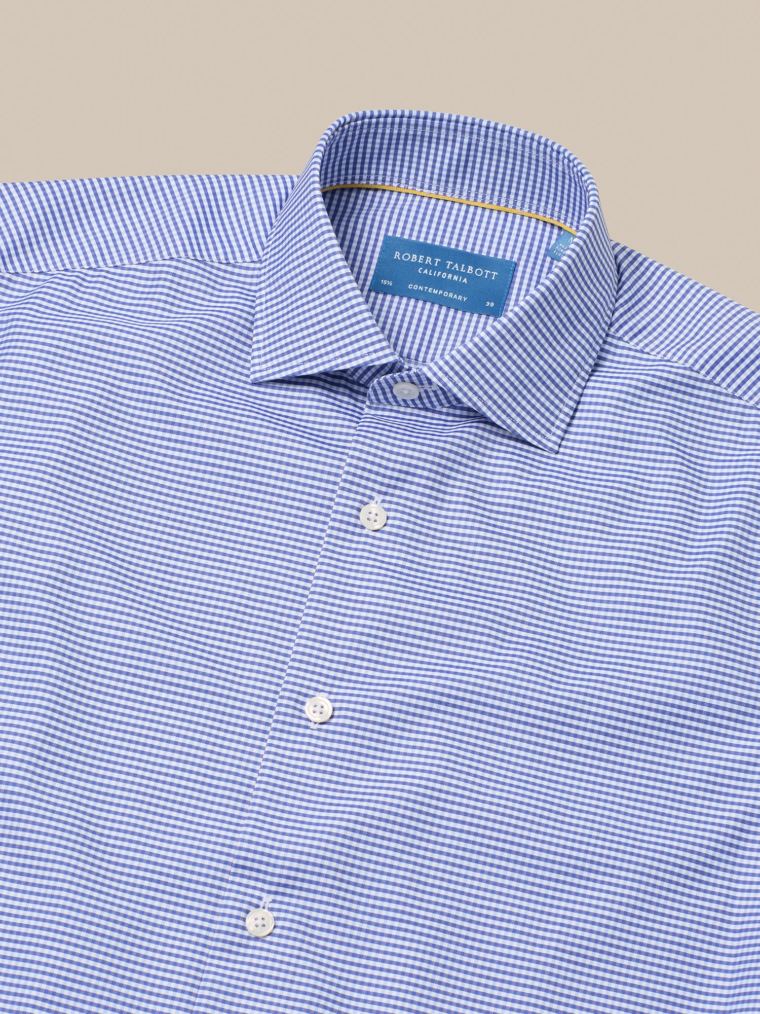 Reynolds Cotton Twill Shirt in Navy Check by Robert Talbott