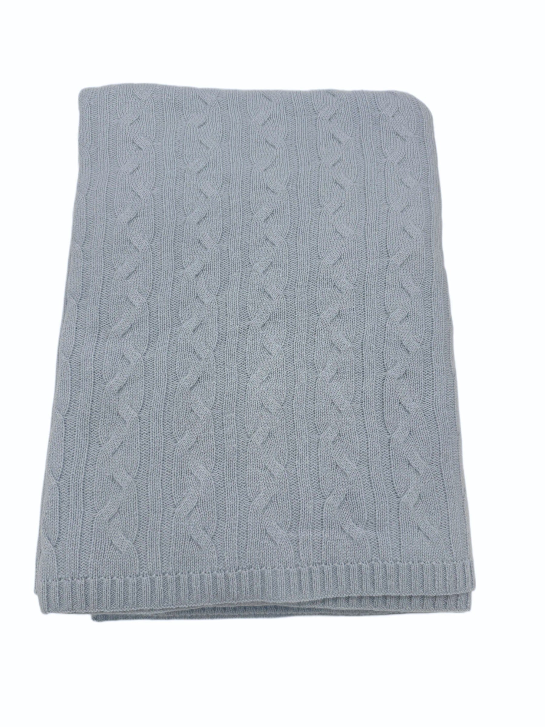 100% Cashmere Cozy Cable Rope Knit Throw (Choice of Colors) by Alashan Cashmere