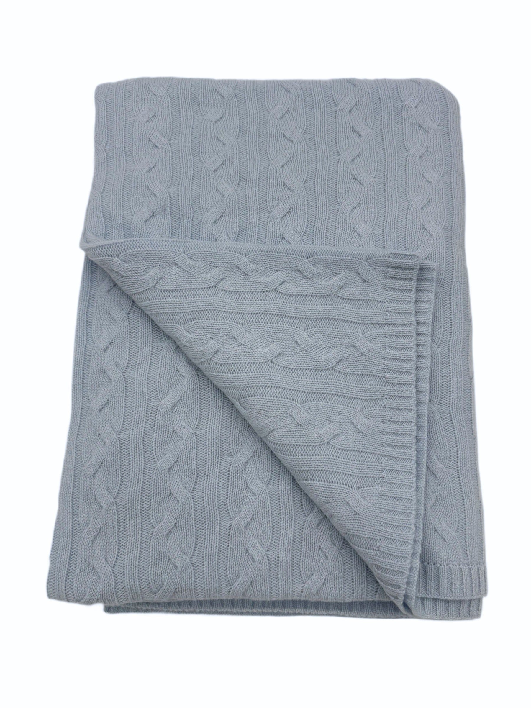 100% Cashmere Cozy Cable Rope Knit Throw (Choice of Colors) by Alashan Cashmere