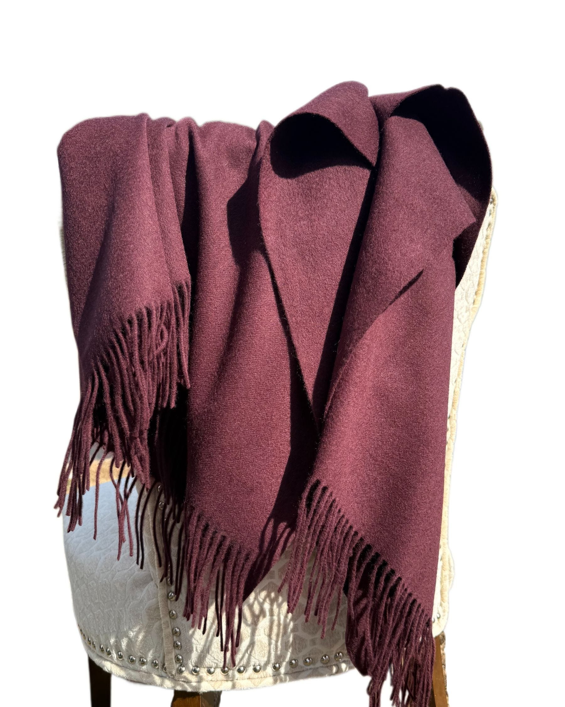Merino Wool and Cashmere Classic Throw (Choice of Colors) by Alashan Cashmere
