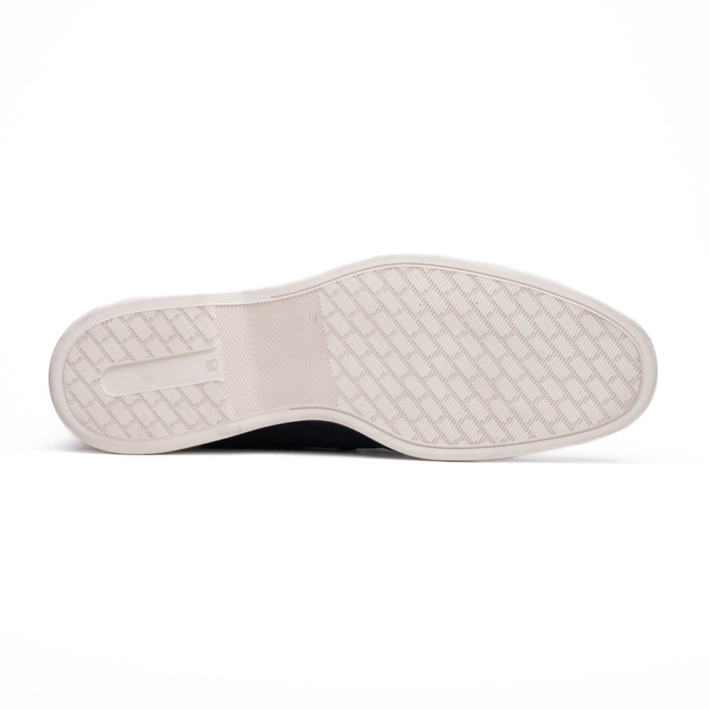 Venice Italian Sueded Goatskin Boat Shoes in Navy by Zelli Italia