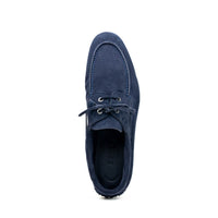 Venice Italian Sueded Goatskin Boat Shoes in Navy by Zelli Italia