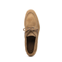 Venice Italian Sueded Goatskin Boat Shoes in Taupe by Zelli Italia