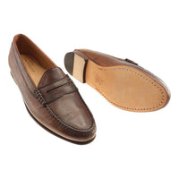 Ventura Deerskin Penny Loafer in Cedar by T.B. Phelps