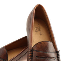 Ventura Deerskin Penny Loafer in Cedar by T.B. Phelps