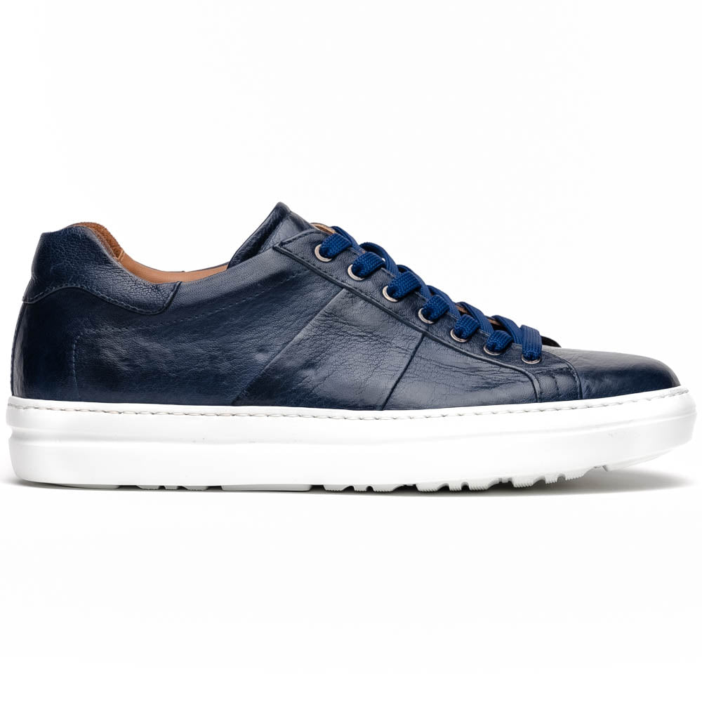 Vivo Tumbled Italian Calfskin Sneaker in Navy by Zelli Italia