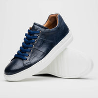 Vivo Tumbled Italian Calfskin Sneaker in Navy by Zelli Italia