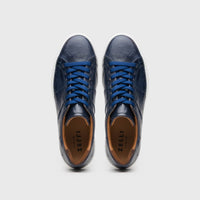 Vivo Tumbled Italian Calfskin Sneaker in Navy by Zelli Italia