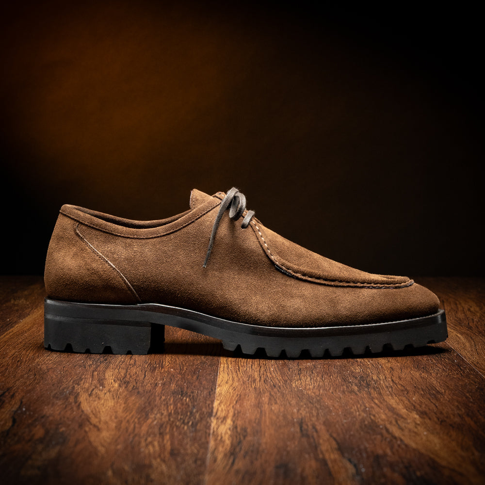 Wallaby Italian Suede Lace Up in Chocolate Brown by Zelli Italia