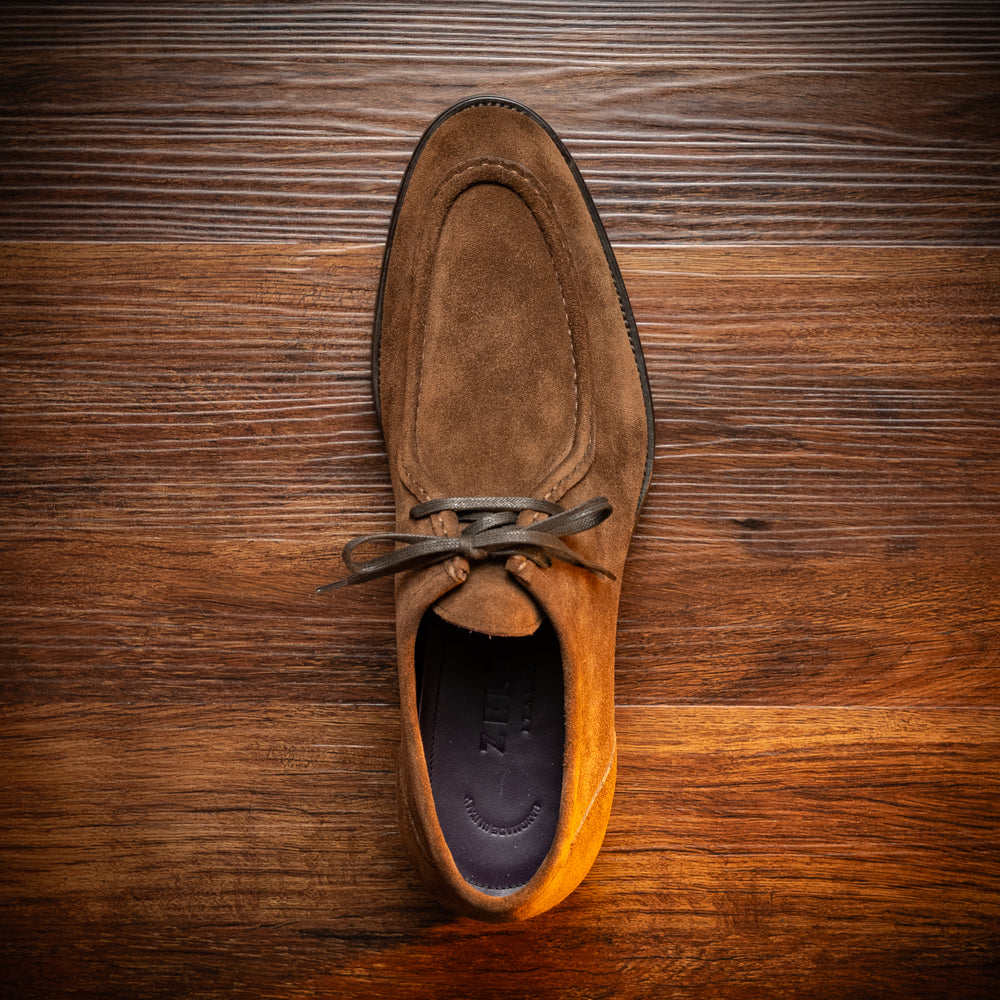 Wallaby Italian Suede Lace Up in Chocolate Brown by Zelli Italia