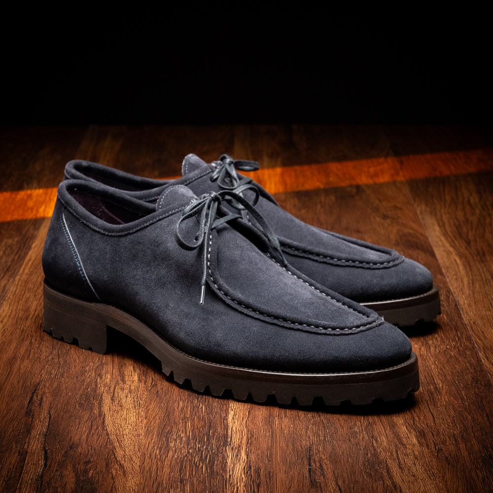Wallaby Italian Suede Lace Up in Navy by Zelli Italia