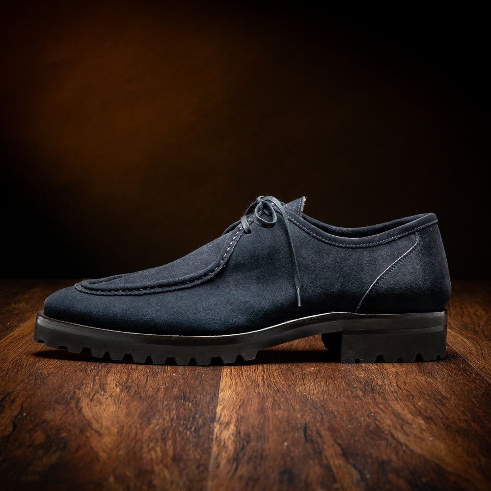 Wallaby Italian Suede Lace Up in Navy by Zelli Italia