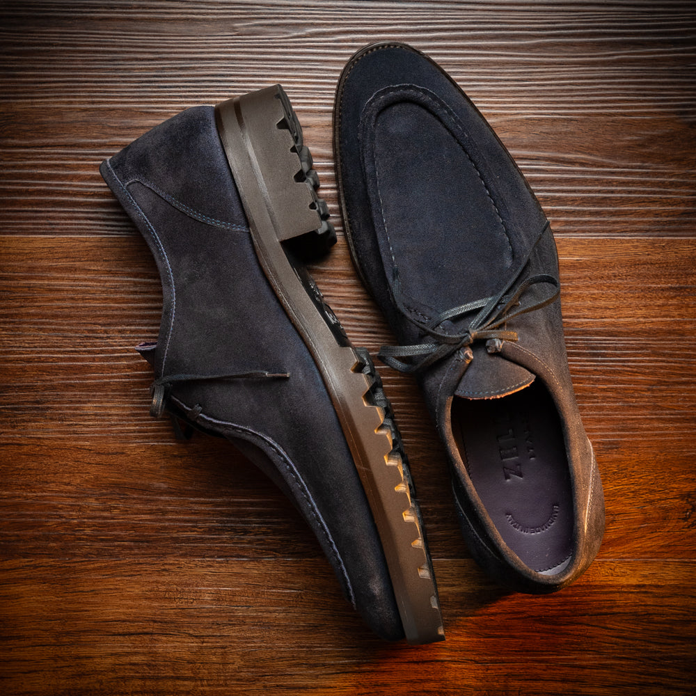 Wallaby Italian Suede Lace Up in Navy by Zelli Italia