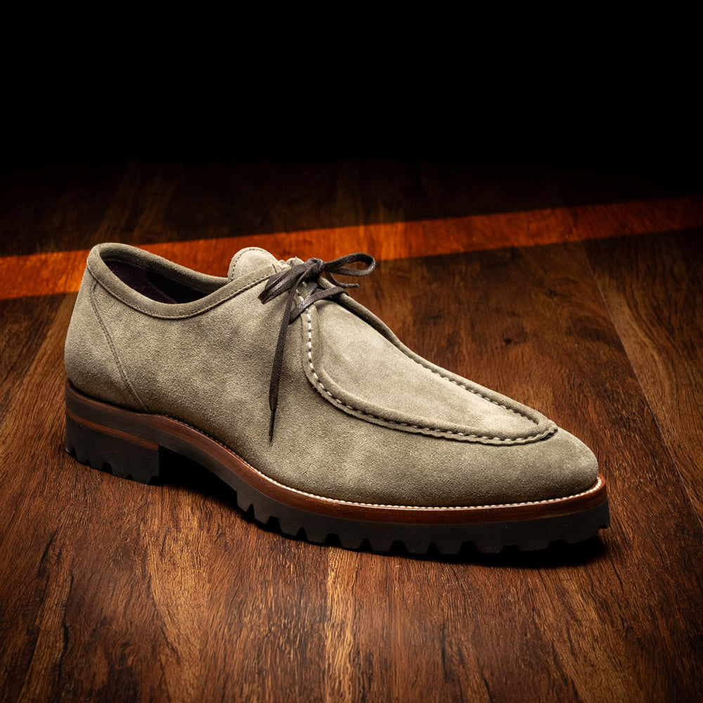 Wallaby Italian Suede Lace Up in Sage by Zelli Italia