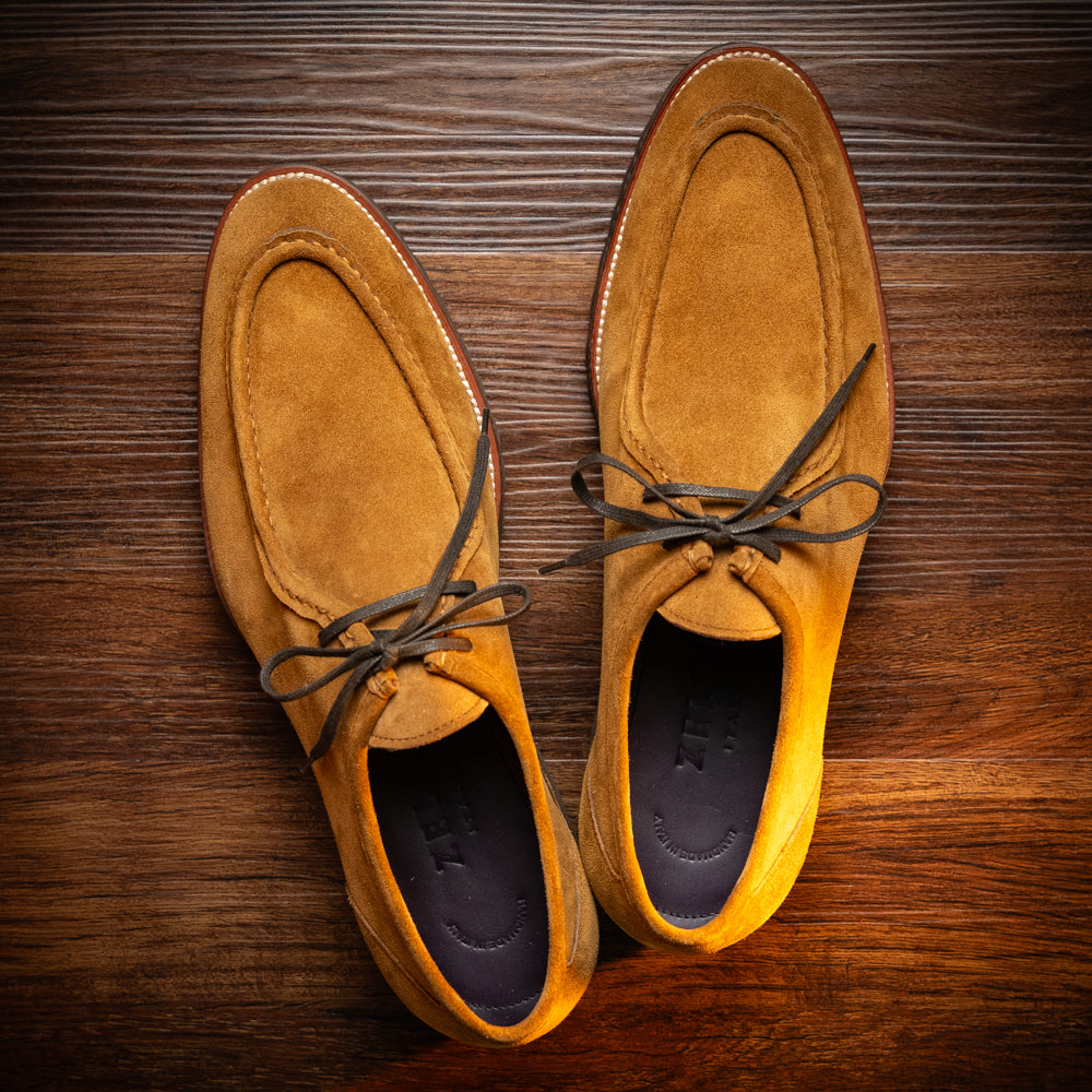 Wallaby Italian Suede Lace Up in Tobacco by Zelli Italia